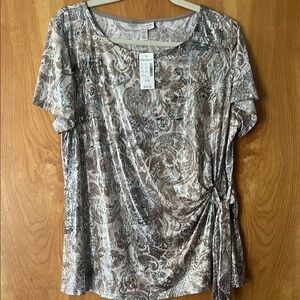 Brown Paisley Women Top